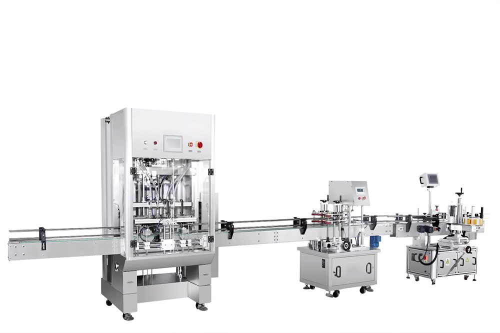 全自動直線灌裝機，膏體乳液通用